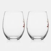 Verre À Vin Sans Pied Rustic Terracotta Florals M. Mme Nom Date Mariage (Gauche)