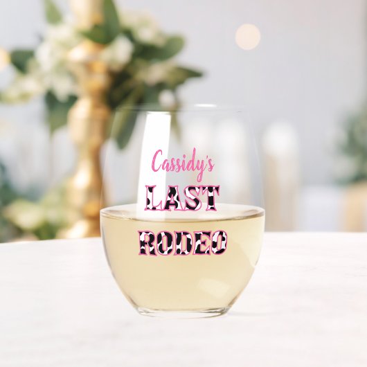 Verre À Vin Sans Pied Sa Dernière soirée de bachelorette Rodeo Disco (Insitu (Mariage))