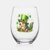 Verre À Vin Sans Pied Saint Patrick's Day Lucky Hedgehogs (Recto)