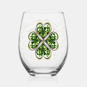 Verre À Vin Sans Pied Saint Patrick's Day Shamrocks chanceux (Verso)