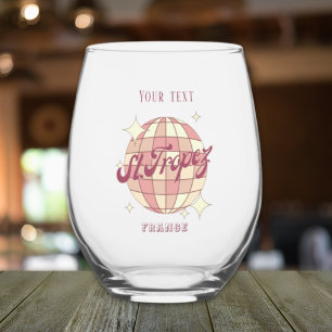 Verre À Vin Sans Pied Saint sankt st Tropez Accessoire de vacances Franc
