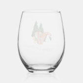 Verre À Vin Sans Pied Salutation de Noël beige et verte (Verso)