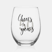 Verre À Vin Sans Pied Salutations à 50 Cinquante Ans (Recto)