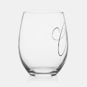 Verre À Vin Sans Pied Salutations minimum noir blanc Script personnalisé (Droite)