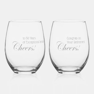 Verre À Vin Sans Pied Salutations personnalisées ! Grey professionnel de