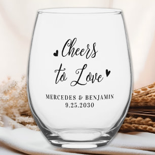 Verre À Vin Sans Pied Salutations Pour Aimer Moderne Élégant Coeurs Mari