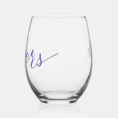 Verre À Vin Sans Pied SANTÉ! Belle Typographie amusante avec nom (Gauche)