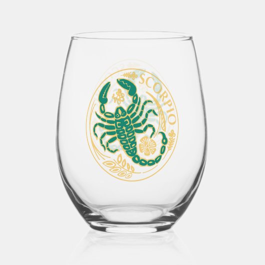 Verre À Vin Sans Pied Scorpion du Zodiac (Recto)
