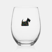 Verre À Vin Sans Pied Scottish Terrier Scottie Chien Noël Lumières Cadea (Recto)