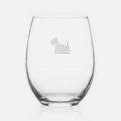 Verre À Vin Sans Pied Scottish Terrier Scottie Chien Noël Lumières Cadea (Verso)
