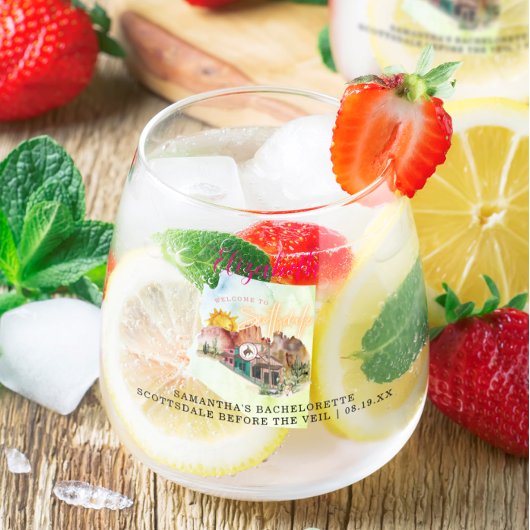 Verre À Vin Sans Pied Scottsdale AZ | Monogram Bachelorette