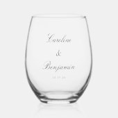 Verre À Vin Sans Pied Script Classique élégant Mariage élégant Personnal (Recto)