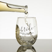Verre À Vin Sans Pied Script de chambre de mariée mariage personnalisé