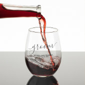 Verre À Vin Sans Pied Script de chambre de mariée mariage personnalisé