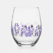 Verre À Vin Sans Pied script de nom d'abeilles de lavande (Gauche)