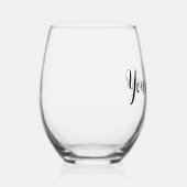 Verre À Vin Sans Pied Script de nom de signature Cursive minimale de mai (Droite)