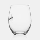 Verre À Vin Sans Pied Script de nom de signature Cursive minimale de mai (Gauche)