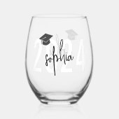 Verre À Vin Sans Pied Script de signature du diplômé (Recto)