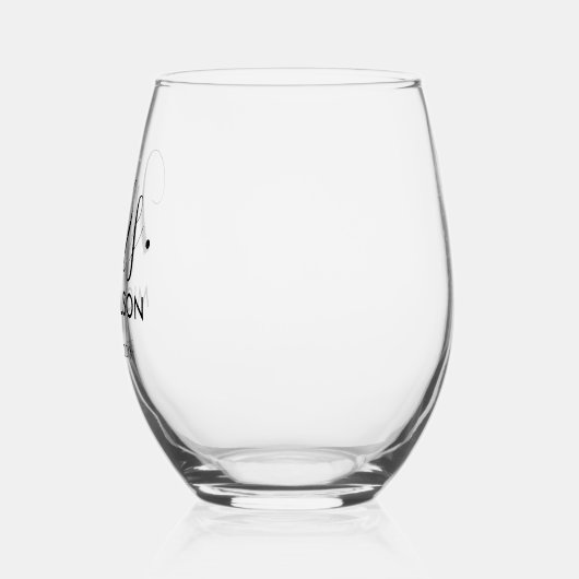 Verre À Vin Sans Pied Script de typographie (Gauche)