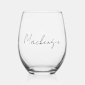 Verre À Vin Sans Pied Script élégant (Recto)