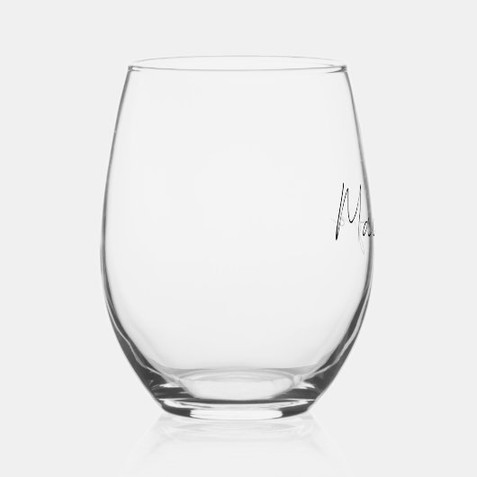 Verre À Vin Sans Pied Script élégant (Droite)