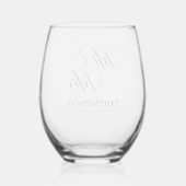 Verre À Vin Sans Pied Script élégant classe M et Mme Personnalisé (Verso)