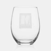 Verre À Vin Sans Pied Script initial monogramme gras (Verso)