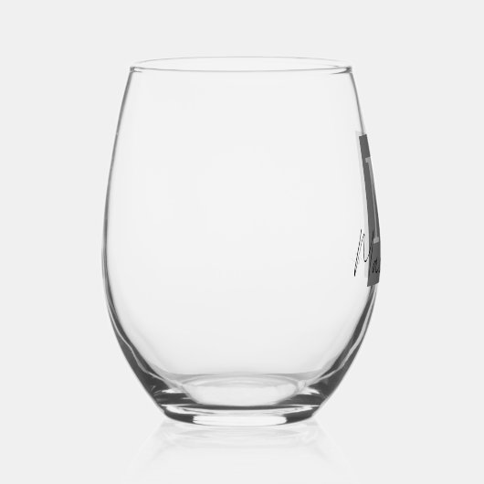 Verre À Vin Sans Pied Script initial monogramme gras (Droite)
