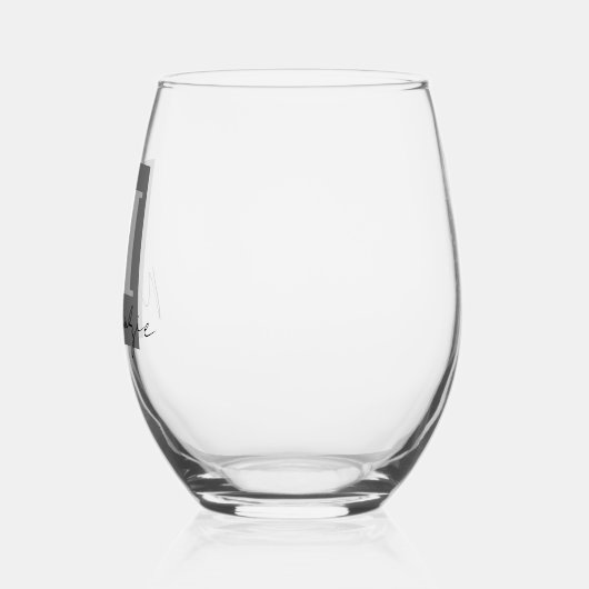 Verre À Vin Sans Pied Script initial monogramme gras (Gauche)
