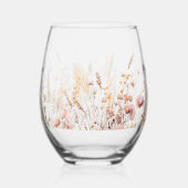 Verre À Vin Sans Pied Script nom personnalisé Fleurs sauvages (Gauche)