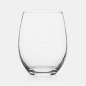Verre À Vin Sans Pied Script Swash Classe de 2025 Graduation (Verso)