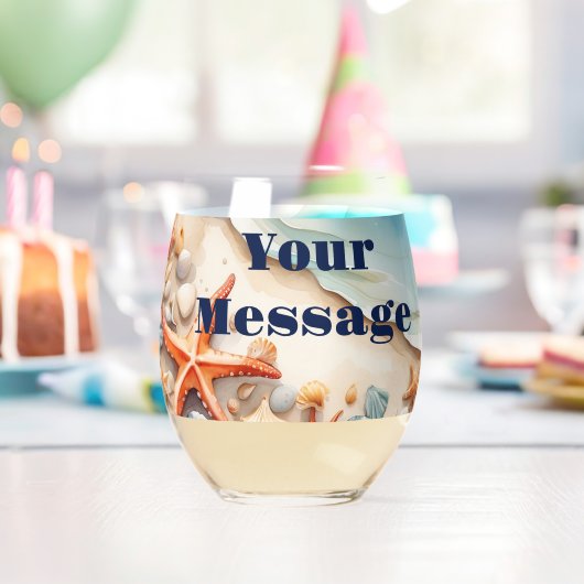 Verre À Vin Sans Pied Seashore Bliss Beach Party (Insitu (Anniversaire))