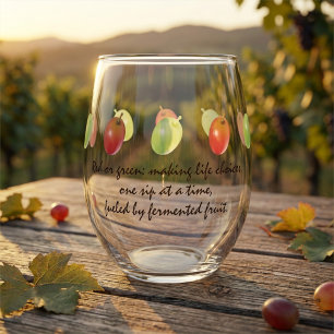 Verre À Vin Sans Pied Session de vin personnalisé au raisin vert