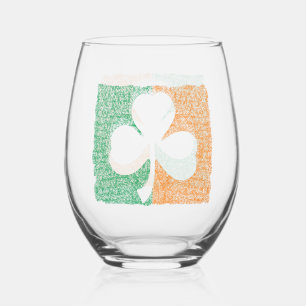 Verre À Vin Sans Pied Shamrock irlandais