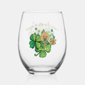 Verre À Vin Sans Pied Shamrock ST Patrick (Recto)