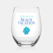 Verre À Vin Sans Pied Shell Custom Beach Cruise Réunion Vacances (Verso)