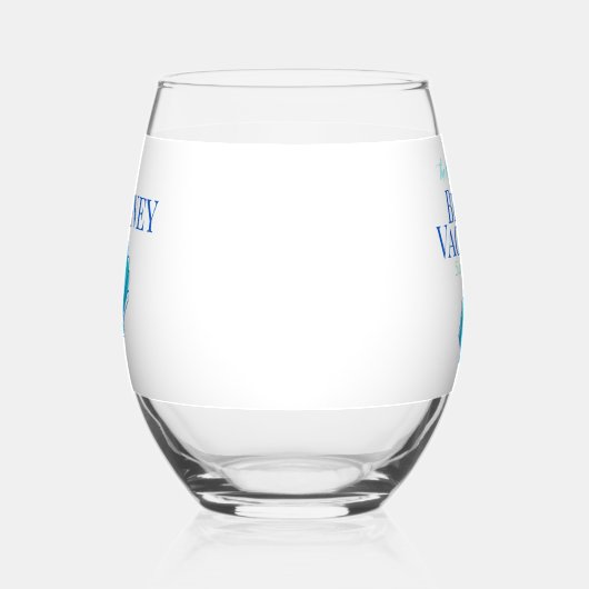 Verre À Vin Sans Pied Shell Custom Beach Cruise Réunion Vacances (Gauche)