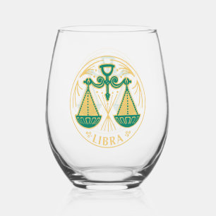 Verre À Vin Sans Pied Signe du zodiaque Balance