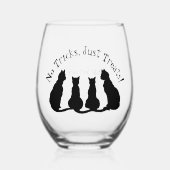 Verre À Vin Sans Pied Silhouettes de chats noirs (Recto)