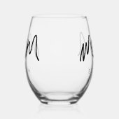 Verre À Vin Sans Pied Simple Black Script Heart Mother Mom Established (Droite)