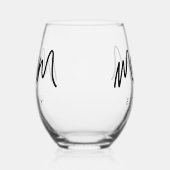 Verre À Vin Sans Pied Simple Black Script Heart Mother Mom Established (Gauche)