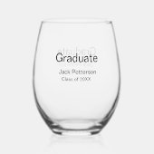 Verre À Vin Sans Pied simple diplôme minimal ajouter nom classe moderne (Verso)