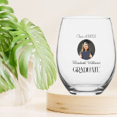 Verre À Vin Sans Pied Simple Graduation noir et blanc