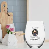 Verre À Vin Sans Pied Simple Graduation noir et blanc