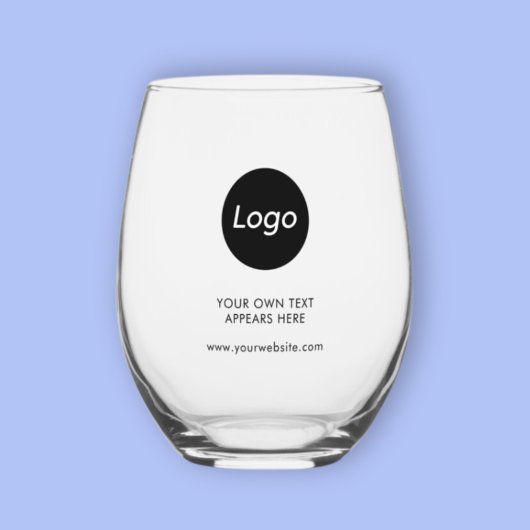 Verre À Vin Sans Pied Simple Logo Professionnel