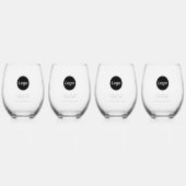 Verre À Vin Sans Pied Simple Logo Professionnel (Recto)