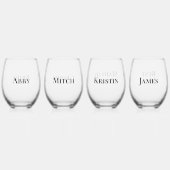 Verre À Vin Sans Pied Simple moderne mariée fille d'honneur Best Man (Dos)