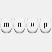 Verre À Vin Sans Pied Simple moderne Monogramme initial personnalisé (Recto)