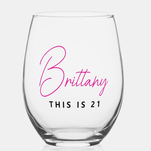 Verre À Vin Sans Pied Simple moderne personnalisé Ceci est 21