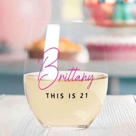 Verre À Vin Sans Pied Simple moderne personnalisé Ceci est 21